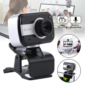 

USB 2.0 HD Webcam Desktop Laptop PC Video Calling Camera Adjustable with Microphone KQS8