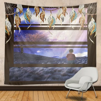 

Dreamcatcher tapestry Indian Mandala Hippie Macrame Tapestry Wall Hanging Boho decor Psychedelic Witchcraft Tapestry