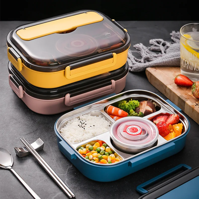 Small Glass Food Storage Hot Food Container Rectangular Insulation Box  Stainless Steel Lunch Box Food Storage Container Children's Hot Food  Insulation