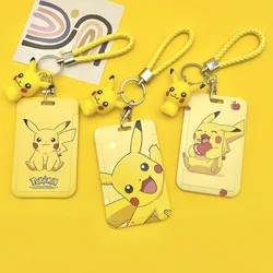 Carte à lanière Pokemon, joli paquet de cartes Pikachu, carte de repas du Campus, porte clés de métro, couverture de protection Pokemon 
