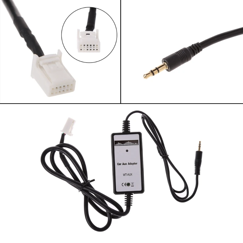 Кабели Адаптеры Sockets35mA 95dB Автомобильный MP3-плеер Радио Интерфейс Вход Aux адаптер для пластиковая пилочка для ногтей Yaris DC 12V авто