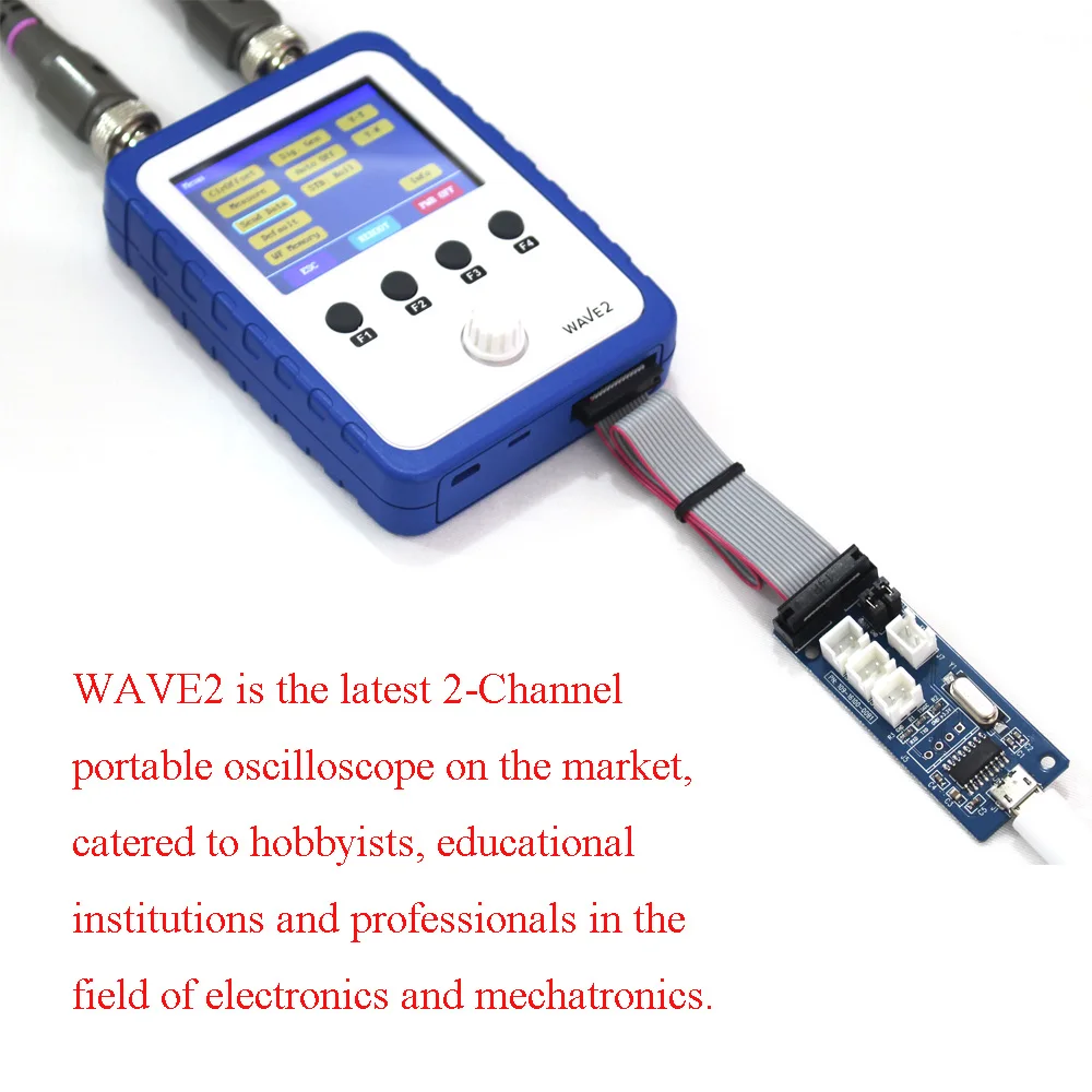 

2.4" TFT Handheld Pocket-size Digital Oscilloscope 2 Channel 1MSa/s 0-200KHz with Housing Clip Probe