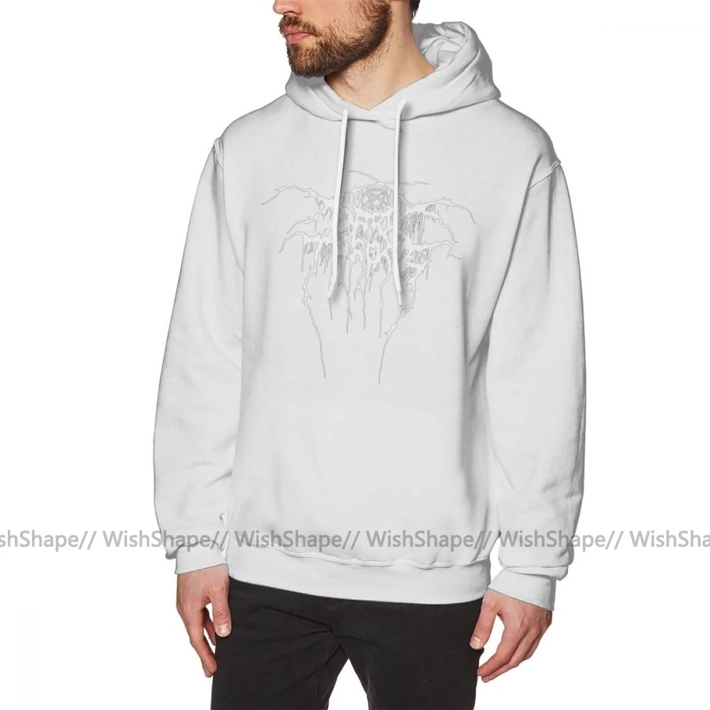 Толстовка Darkthrone, с логотипом, рубашка, Camiseta, толстовки, зимний мужской пуловер, толстовка с капюшоном, хлопок, для улицы, длинные, более размера, толстовки - Цвет: White