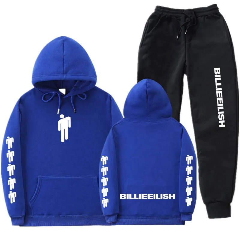 Уличная одежда Billie Eilish, толстовки, комплекты, Осень-зима, спортивный костюм для женщин и мужчин, толстовки, повседневный костюм, штаны для бега, спортивный костюм