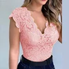 New Women Sexy V Neck Lace Vest Top Sleeveless Solid Wire Free Tops Casual Underwear Female Comfortable Clothing Lady Plus Size ► Photo 3/6