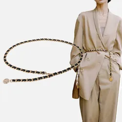 Metal Tassel Chain Fashion Show Waist Chain New European And American Fashion Temperament Single Ring Retro Pendant Thin Belt