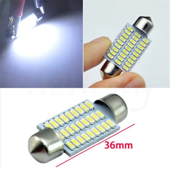 

Car LED License Number Plate Light Lamp 27 SMD 3014 White Car Dome Interior Light Festoon Bulbs Lamp Drop Shipping