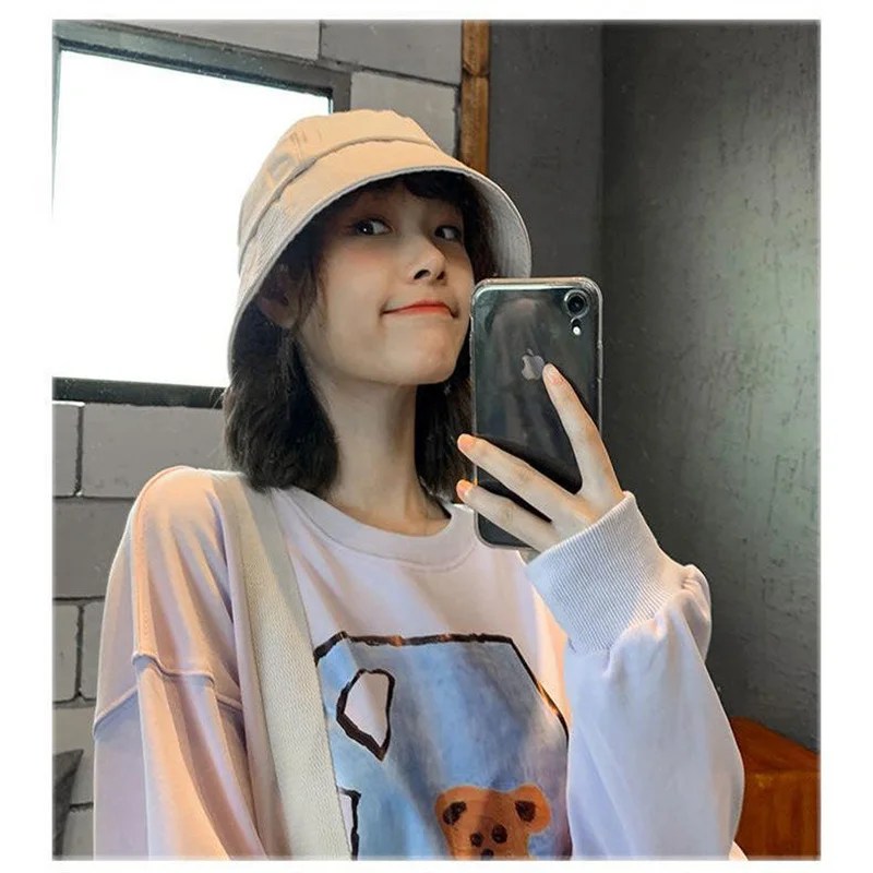 

Summer Bucket Hat For Women Cap Bob Men Fashion Casquette 2021 Luxury Ins All-match Oversize Japanese Style Gorras Chapeau Black