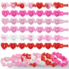 

2022 Pop Bracelet Push it Fidget Bracelets Red Pink Hearts Silicone Bubble Pop Watch for Kids Teens Adults Valentines Day Gift