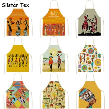 

Silstar Tex African Tribal Style Apron For Woman Kids Beauty Hand Dress Aprons Print For Waiter Haircut Nurse Work Cooking