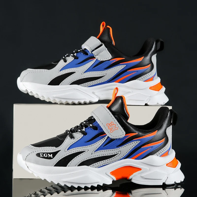 

2020 Autumn Boy Casual Sneakers Leather Children Boys Running Shoes Light Weight Teenager Sport Shoe Kids Designer Shoes for Boy