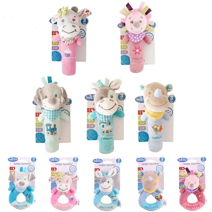 

Cute Animal BB Rod Infant Rattle Baby Safe Plush Interactive Toy Children Pacify Hand Rod