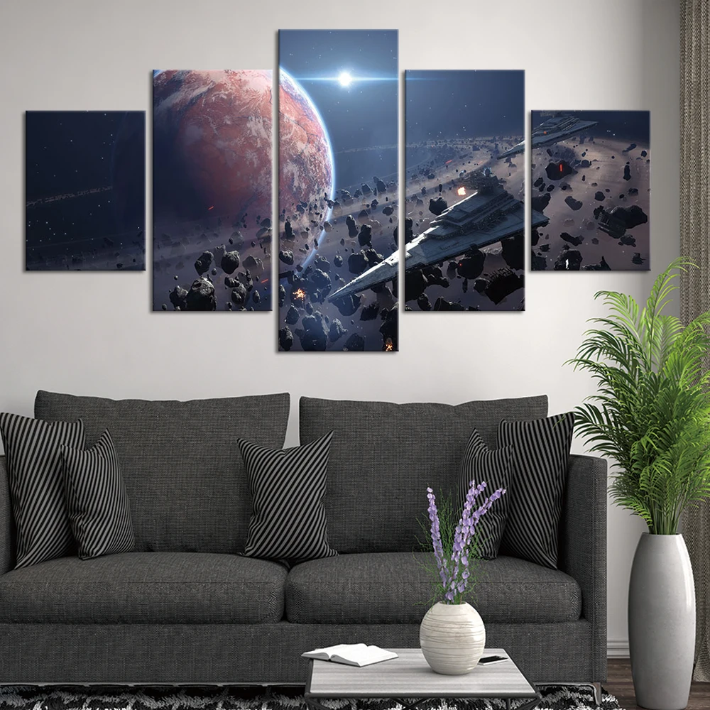 Картины на холсте плакат с HD-печатью 5 шт. картины космическим рисунком модульное