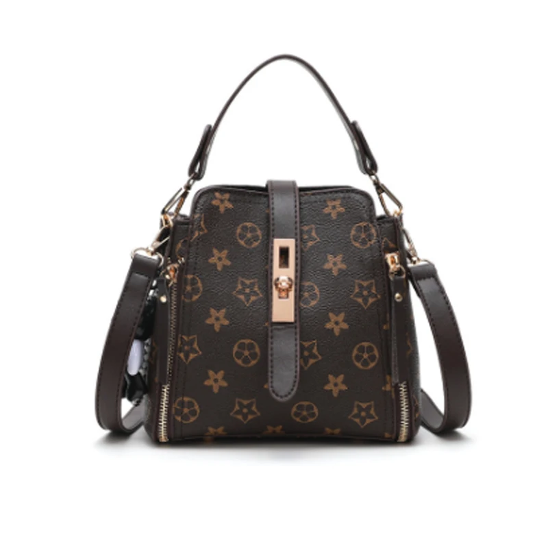 

Women's PU Bag 2019 Fashion Wild Bucket Bag Ladies Shoulder Messenger Bag Crossbody Bag Female Tote Bag Vintage Pattern Handbag