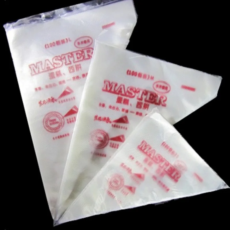 

Medium Disposable Pastry Bag Baking Tool Cookie Pastry Cream Bags Triangular Pastry Bag 100 Pieces-