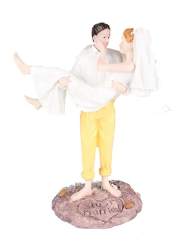 

Wedding Cake Topper Beach Wedding Figurine Caucasian Bride and Groom Him Wedding Cake Topper