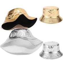 Новая золотая Серебристая блестящая металлическая рыболовная шляпа рыболовные кепки Bob женские мужские части Рыбацкая шляпа Bob Chapeau