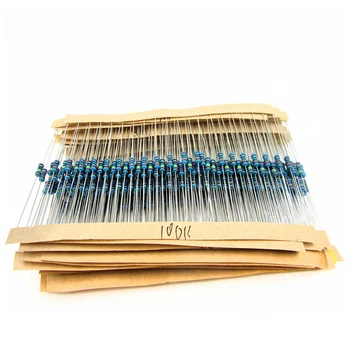 

400pcs/lot 20 kinds Each20 1% 1/4 W resistor pack set diy Metal Film Resistor kit use colored ring resistance