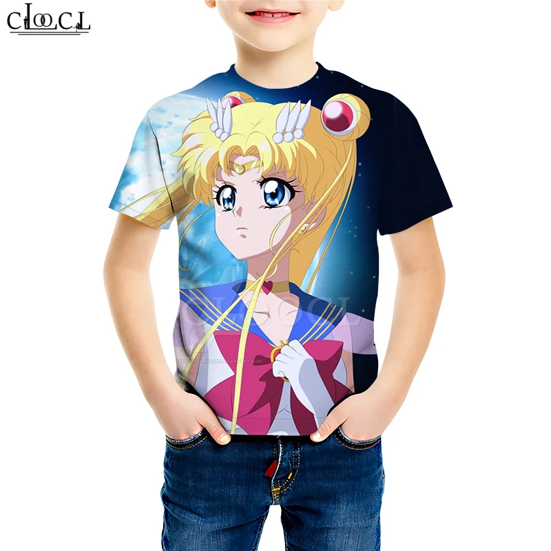 Child Baby Girl Clothes Sailor Moon Galaxy T Shirt 3D Print Cartoon Daughter Sweatshirt Baby Boy Toddler Short Sleeve Pullover