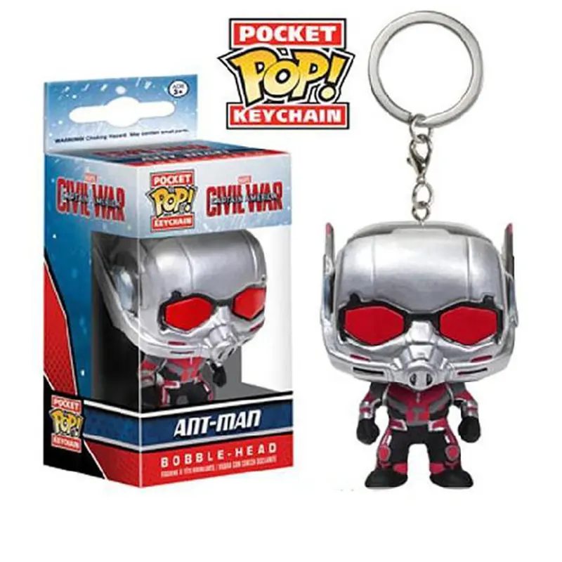 Antman FUNKO POP Marvel Мстители Dc Лига Справедливости персонаж Карманный Брелок виниловые фигурки игрушки - Цвет: Antman