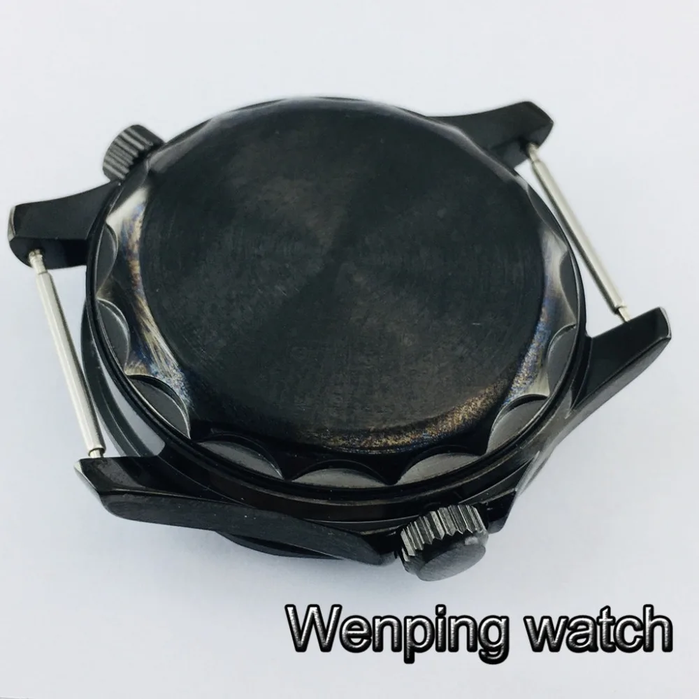 Parnis 41 мм черный PVD нержавеющая сталь чехол для часов сапфировое стекло fit ETA 2836 MIYOTA 8215 821A автоматический механизм