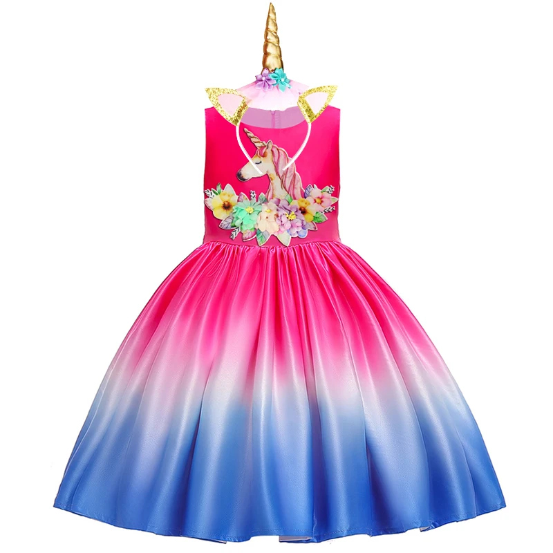 

Girls Unicorn Dress Costume Christmas Ball Gown Cosplay Princess Dress Girl Birthday Unicorn Party Accessories Fancy Dresses