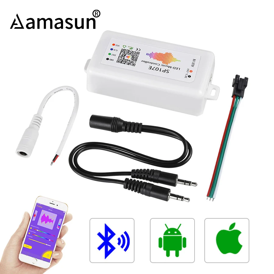 DC5V 24V SP107E Bluetooth музыкальный светодиодный контроллер Полноцветный пиксельный IC