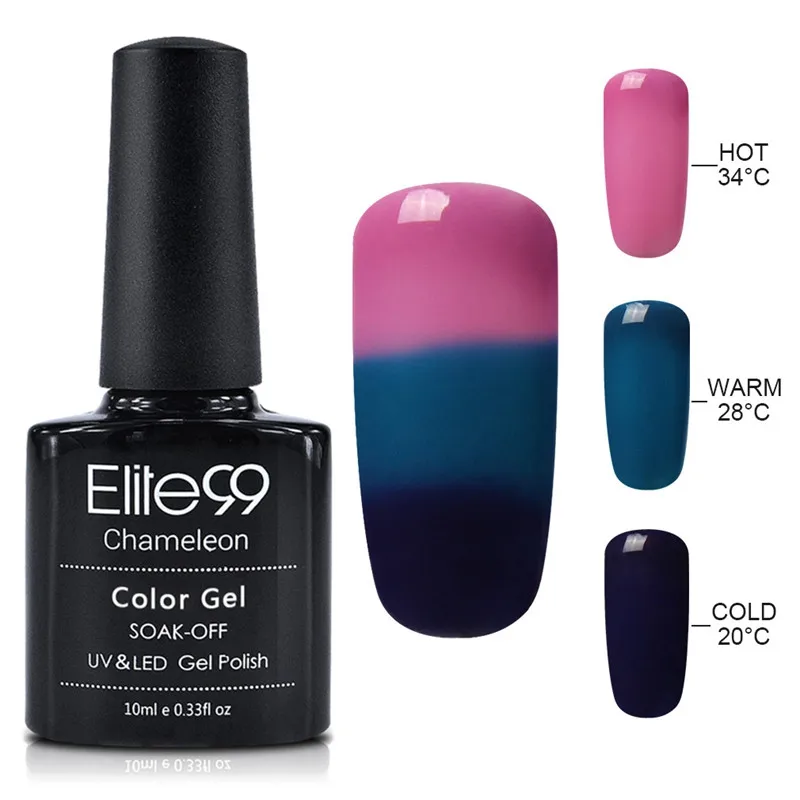 Elite99 10 мл термальный гель для изменения цвета лака для ногтей изменение температуры Цвет УФ-Гель-лак отмачиваемый лак для ногтей - Цвет: 4207