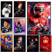 

F1 Racer Formula 1 Portrait Poster World Champion Print Racing Team Decor Graffiti Art Decor Painting Room Wall Canvas Picture