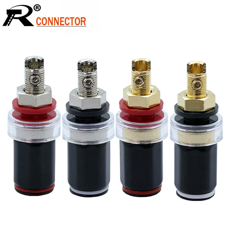 6pcs/lot Rhodium / Gold Plated HIFI Amplifier High Quality Speaker Terminal Binding Post Socket Wire Connectors |