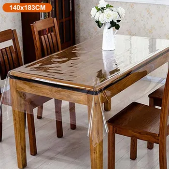 

Heat Insulation Heavy Duty Home Rectangle Waterproof Kitchen Dining Room Hotel Soft Protector Clear PVC Table Cloth Easy Clean