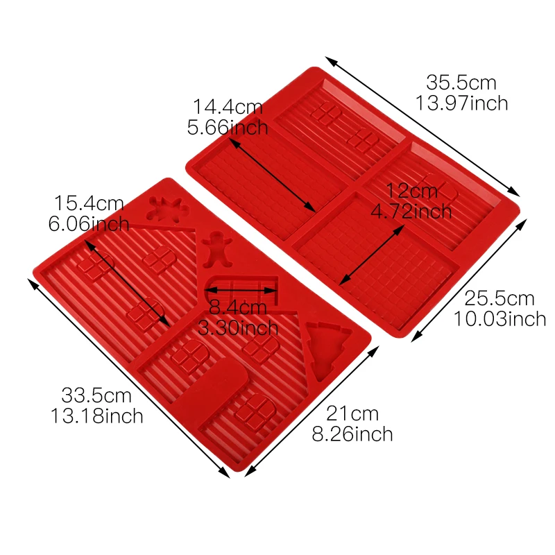 Силиконовая форма для рождественского пряничного домика, форма для шоколада, мини-домик для украшения праздничного торта, инструменты для выпечки, поднос, кухонный гаджет