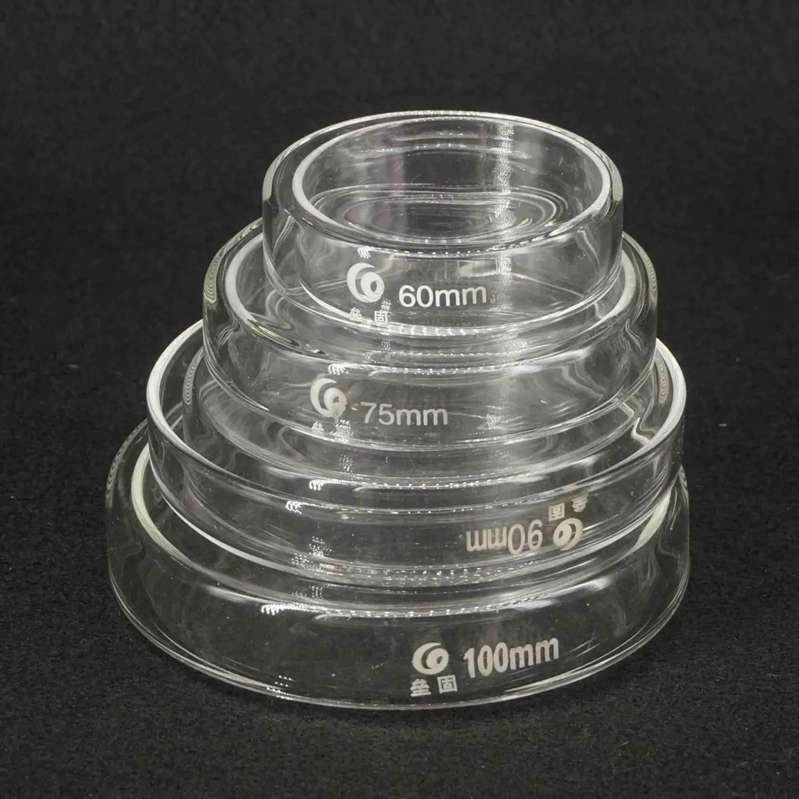 60/75/90/100/120/150mm Glass Petri culture dish For Laboratory 