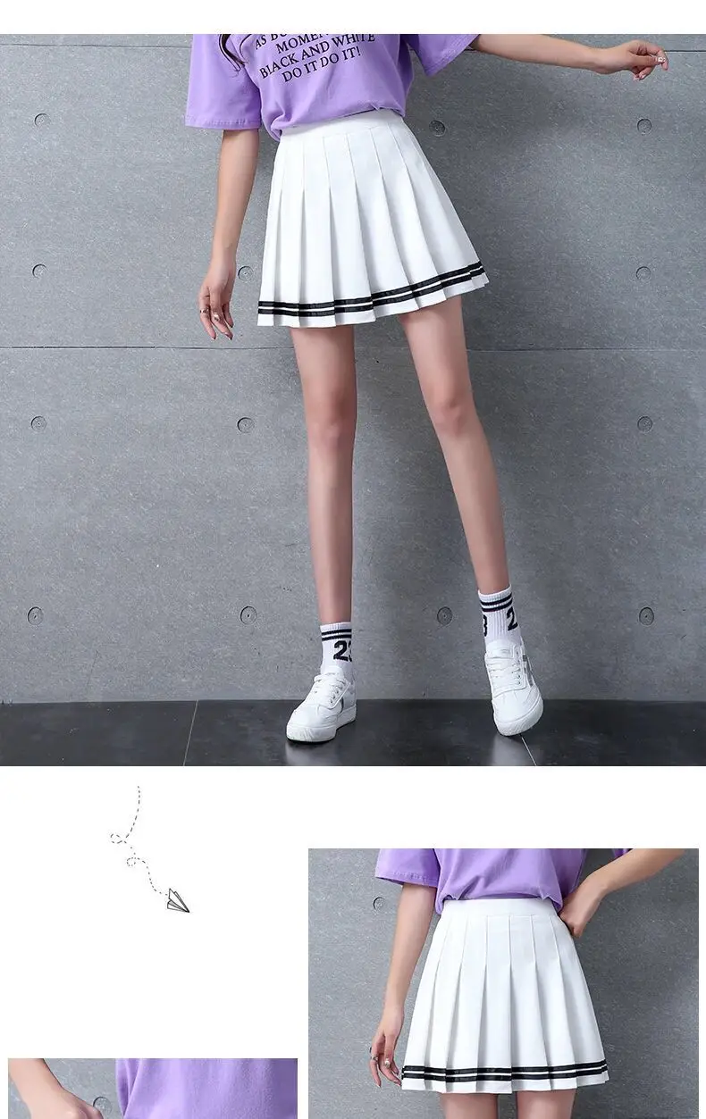 Черная короткая юбка розовая мини юбка женская летняя кавайная юбка Харадзюку Высокая талия Женская Корейская Студенческая уличная юбка