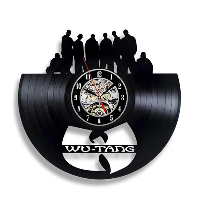 Wu Tang Vinyl Wall Clock Music Bands Musicians Themed Personalized Home Decor 