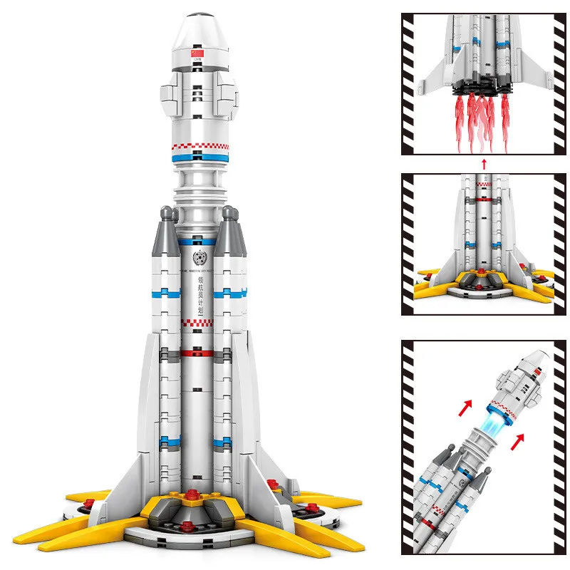 

332Pcs City Carrier Rocket Launch Vehicle Astronaut Space Wandering Earth Technic Building Blocks Sets Assembly Kids Toys