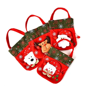 

4Pcs Christmas Gifts Santa Gift Bag Candy Bag Christmas Home Decorations Hanging Pendants Navidad Gifts Xmas Gift