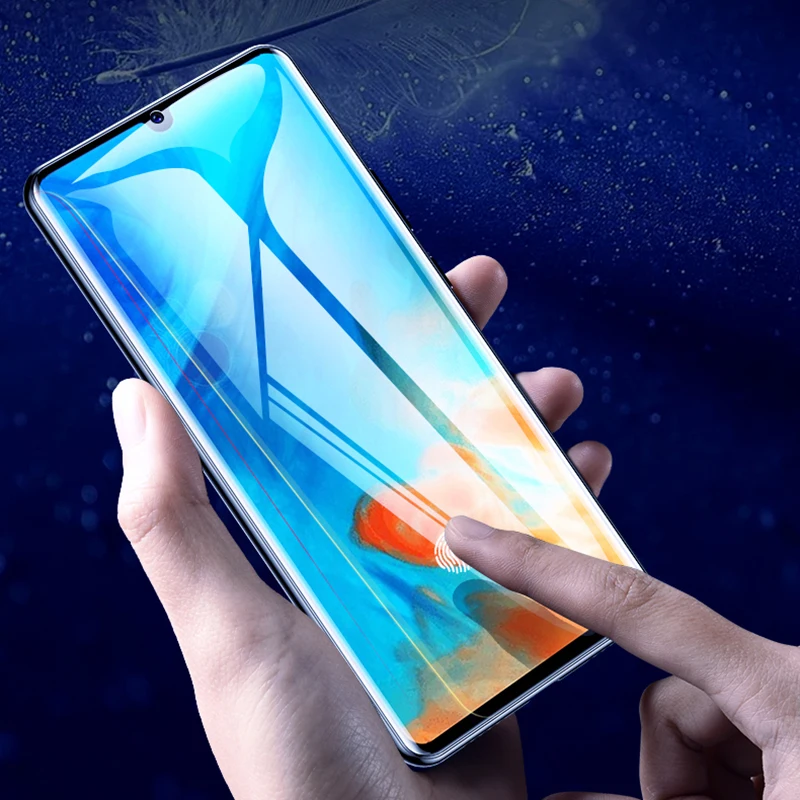 Закаленное стекло с жидким клеем для Huawei P30 P20 Pro защитная пленка экрана Lite