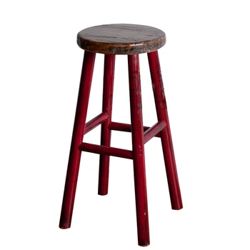 

Nordic Retro Soft Style Solid Wood Bar Chair Creative High Chair European Bar Chair Simple High Chair