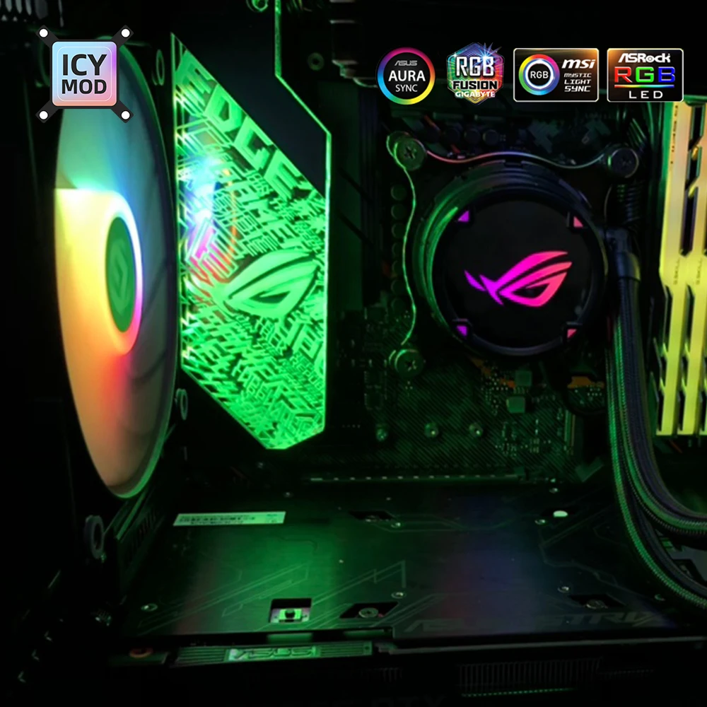 Rgb placa-mãe io iluminação painel personalizável mobo