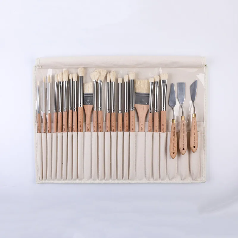 Wide Wooden Handle Paint Brush Wall Painting Tool For Acrylic Oil Painting  School Art Supplies Paint Brush - AliExpress