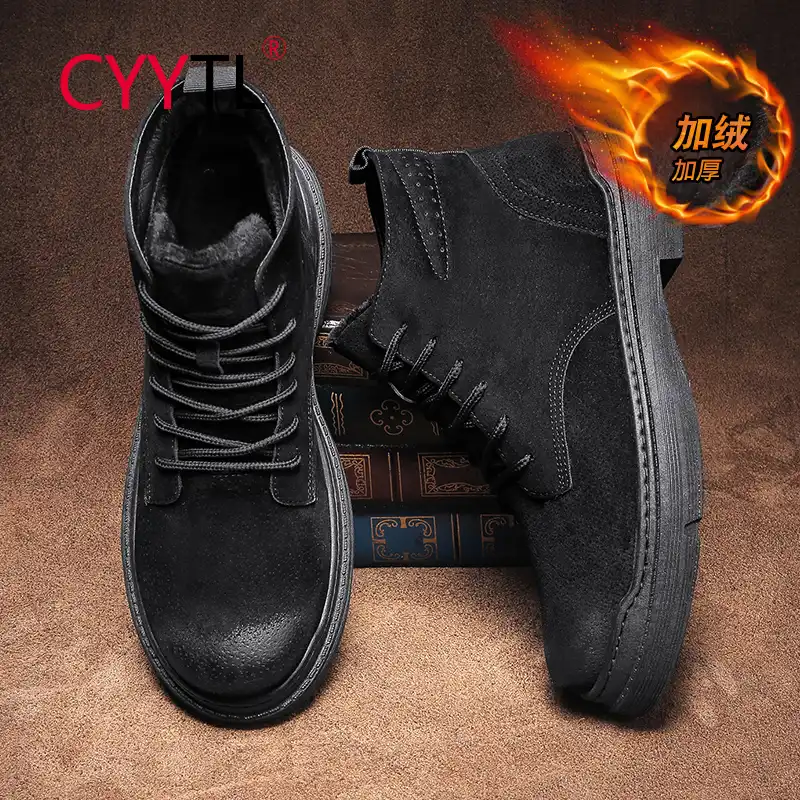Cyytlファッションメンズレディース冬の雪のブーツ愛好家屋外保温靴豪華なアンクルbota S 綿安全作業ファッション ショートチューブmilitares 雪用ブーツ Aliexpress