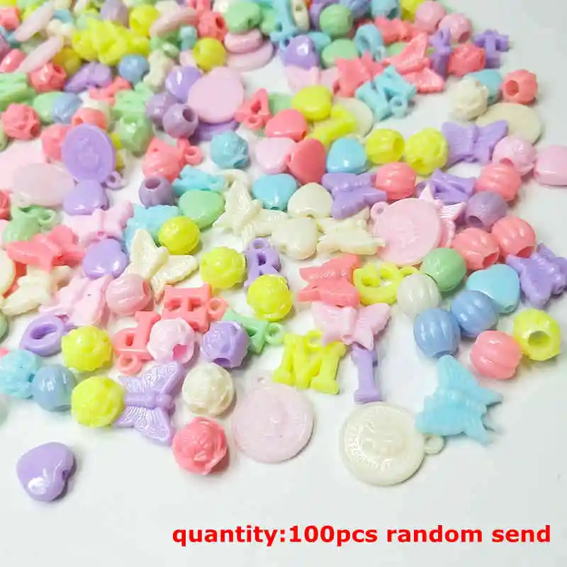 Resin Borax Hl 100pcs/lot Have Hole Handmade Acrylic Beads Diy Accessories Mix Colors Bead Loose To Jewelry Bracelet Makingreal - Цвет: mix styles