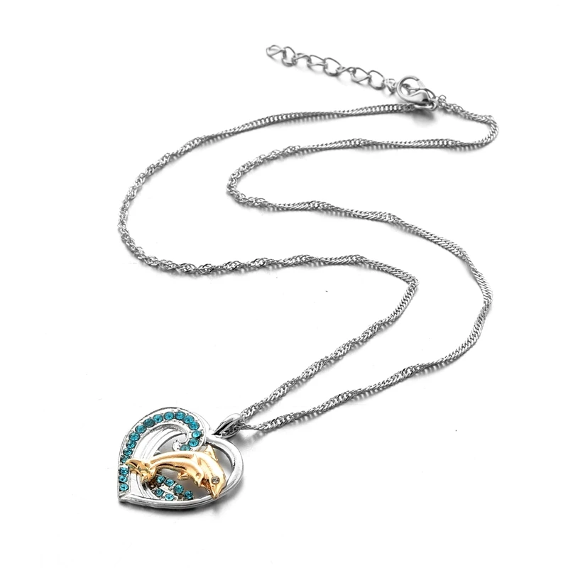 CHICVIE изысканное Сердце& колье с кулоном в виде дельфина& Подвески для женщин Шарм Серебряный кулон ювелирные изделия яркое ожерелье из кристаллов SNE190141