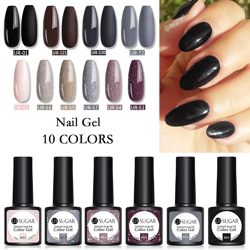 Conjunto de Esmalte em Gel Conjunto com 10 Peças de 7.5ml de Esmalte em Gel uv para Esmalte em Gel para Arte de Unha Sugar ur