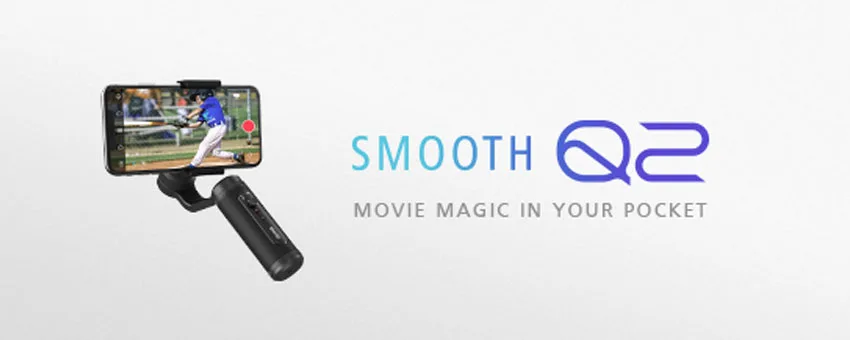 Zhiyun Smooth Q2 3 Axes Stabilisateur De Cardan pour Vlog YouTube vidéo, pour iPhone X 8 Plus Samsung Galaxy w Monopode