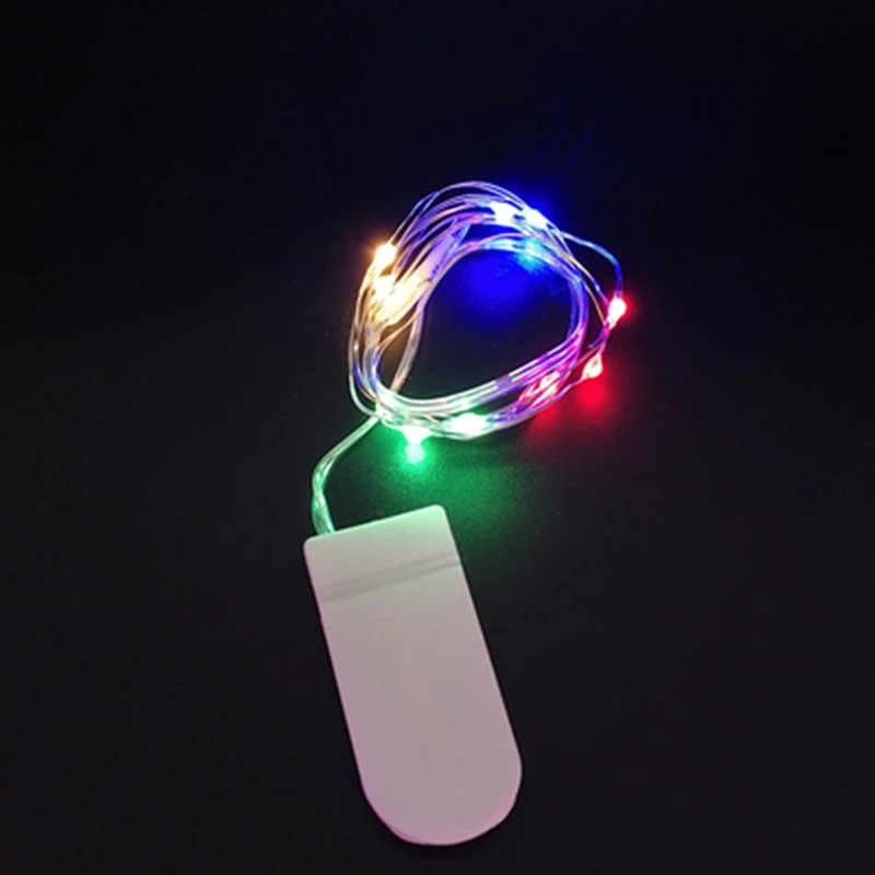10X включает в себя светодиодный светильник на батарейке с медной проволокой и пуговицей для рукоделия, бутылки, свадебные украшения, Рождественская гирлянда
