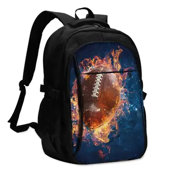 

Bags School Bags For Boy Girl TeenagerFire Football USB Charge Computer Laptop Back Pack
