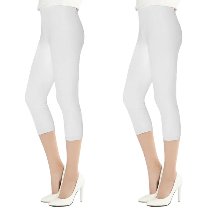 Мягкие Лайкровые осенние штаны, черные, белые повседневные эластичные леггинсы для фитнеса, тренировок, уличные узкие брюки M30235 - Цвет: 2pcs
