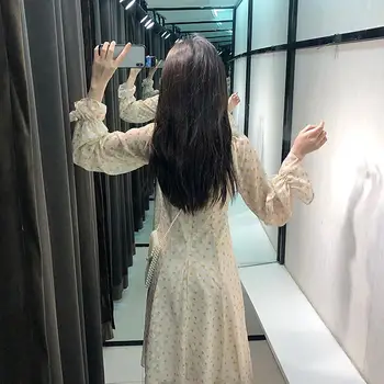 

Vintage_Fairy_Dress_Women_Elegant_French_Floral_Print_Chiffon_Dress_Long_Sleeve_Casual_Korean_Style_